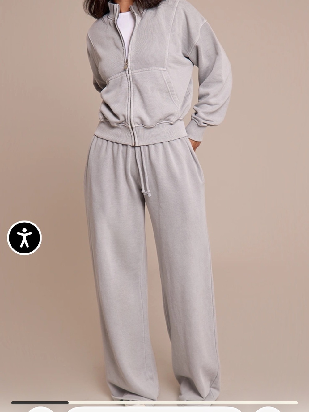 Pretty little thing PETITE ASH GREY ACID WASH DRAWCORD STRAIGHT LEG JOGGER